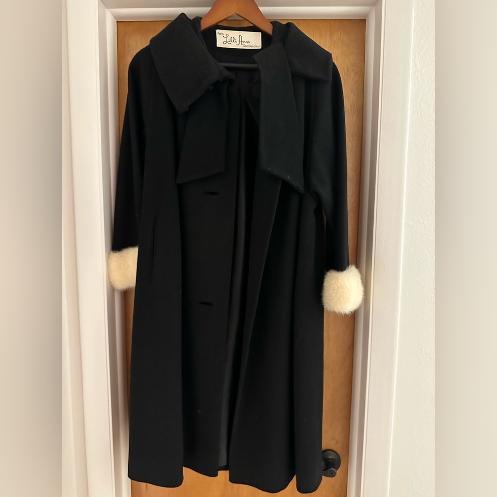 Breakfast at Tiffany’s Rabbit Fur Cuffed Coat
